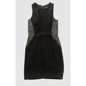 Black and Tweed-Detailed Banana Republic Dress
